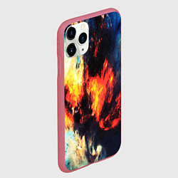 Чехол iPhone 11 Pro матовый Абстрактный космос текстура, цвет: 3D-малиновый — фото 2