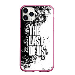 Чехол iPhone 11 Pro матовый The Last of Us узор чёрно белый, цвет: 3D-малиновый