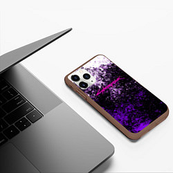 Чехол iPhone 11 Pro матовый Cyberpunk брызги красок, цвет: 3D-коричневый — фото 2