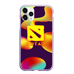 Чехол iPhone 11 Pro матовый Dota 2 неоновая абстракция, цвет: 3D-светло-сиреневый