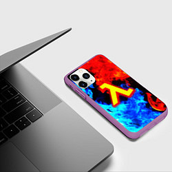 Чехол iPhone 11 Pro матовый Халф лайф огненный стиль, цвет: 3D-фиолетовый — фото 2