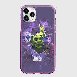 Чехол iPhone 11 Pro матовый Джокер - осколки, цвет: 3D-фиолетовый
