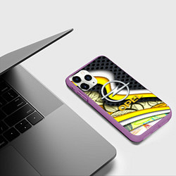 Чехол iPhone 11 Pro матовый Opel абстракция волны, цвет: 3D-фиолетовый — фото 2