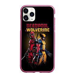 Чехол iPhone 11 Pro матовый Deadpool & Wolverine - film, цвет: 3D-малиновый