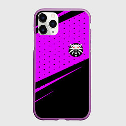 Чехол iPhone 11 Pro матовый The Witcher geometry, цвет: 3D-фиолетовый