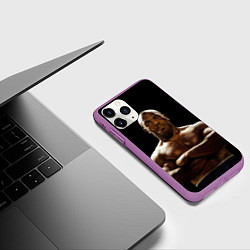 Чехол iPhone 11 Pro матовый Майк Тайсон бруклин, цвет: 3D-фиолетовый — фото 2