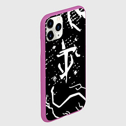 Чехол iPhone 11 Pro матовый Doom шторм краски, цвет: 3D-фиолетовый — фото 2