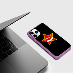 Чехол iPhone 11 Pro матовый СССР звезда лого, цвет: 3D-фиолетовый — фото 2