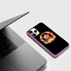Чехол iPhone 11 Pro матовый Патриотический герб СССР, цвет: 3D-фиолетовый — фото 2