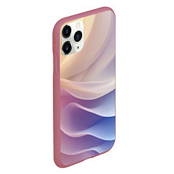 Чехол iPhone 11 Pro матовый Текстура с градиентом волны, цвет: 3D-малиновый — фото 2