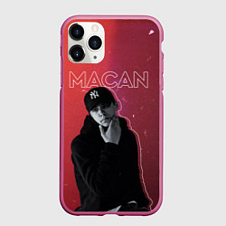 Чехол iPhone 11 Pro матовый Макан - певец, цвет: 3D-малиновый