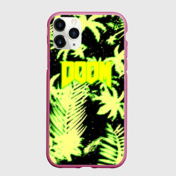 Чехол iPhone 11 Pro матовый Doom тропический стиль кислота, цвет: 3D-малиновый