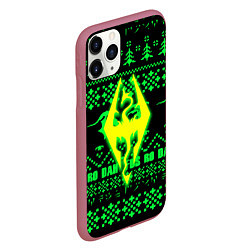 Чехол iPhone 11 Pro матовый The Elder Scrolls кислотное лого зима, цвет: 3D-малиновый — фото 2