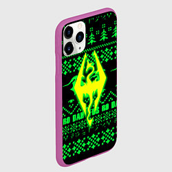 Чехол iPhone 11 Pro матовый The Elder Scrolls кислотное лого зима, цвет: 3D-фиолетовый — фото 2