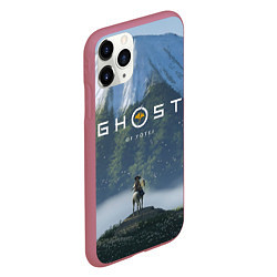 Чехол iPhone 11 Pro матовый Ацу на коне Ghost of Yotei, цвет: 3D-малиновый — фото 2