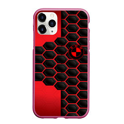 Чехол iPhone 11 Pro матовый BMW abstract auto, цвет: 3D-малиновый