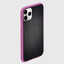Чехол iPhone 11 Pro матовый Карбоновая металлическая сетка, цвет: 3D-фиолетовый — фото 2