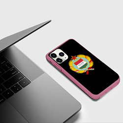 Чехол iPhone 11 Pro матовый СССР лого стиль прошлого, цвет: 3D-малиновый — фото 2