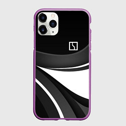 Чехол iPhone 11 Pro матовый Zeekr - черно-белый, цвет: 3D-фиолетовый