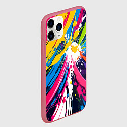 Чехол iPhone 11 Pro матовый Красочная абстракция - экспрессионизм, цвет: 3D-малиновый — фото 2