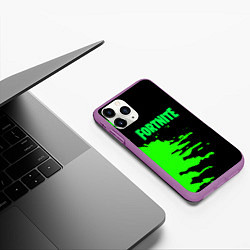 Чехол iPhone 11 Pro матовый Fortnite краски звезды, цвет: 3D-фиолетовый — фото 2