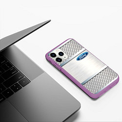 Чехол iPhone 11 Pro матовый FORD metal steel auto, цвет: 3D-фиолетовый — фото 2