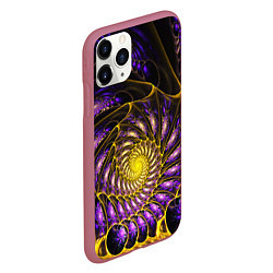 Чехол iPhone 11 Pro матовый Fractal illusion steel, цвет: 3D-малиновый — фото 2