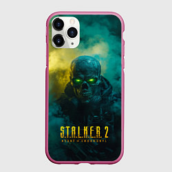 Чехол iPhone 11 Pro матовый Stalker 2 скелет в форме, цвет: 3D-малиновый