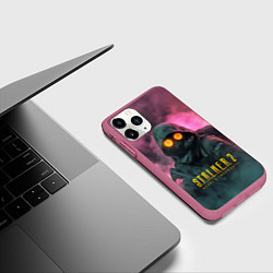 Чехол iPhone 11 Pro матовый Stalker 2 радиоактивный дым, цвет: 3D-малиновый — фото 2