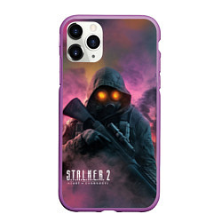 Чехол iPhone 11 Pro матовый Stalker 2 радиоактивный дым, цвет: 3D-фиолетовый