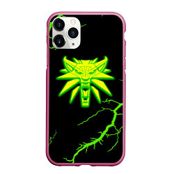 Чехол iPhone 11 Pro матовый The Witcher storm effect, цвет: 3D-малиновый