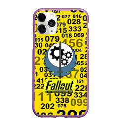 Чехол iPhone 11 Pro матовый Fallout pattern symbol, цвет: 3D-фиолетовый