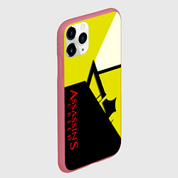 Чехол iPhone 11 Pro матовый Assassins Creed geometry logo, цвет: 3D-малиновый — фото 2
