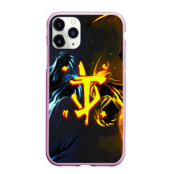 Чехол iPhone 11 Pro матовый Doom logo monster, цвет: 3D-розовый