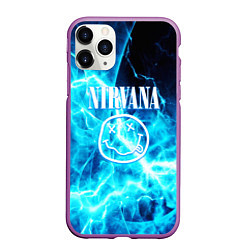 Чехол iPhone 11 Pro матовый Nirvana electro, цвет: 3D-фиолетовый