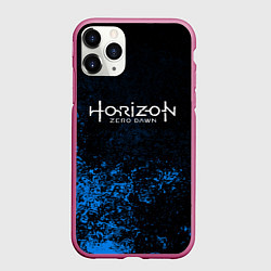 Чехол iPhone 11 Pro матовый Horizon: Zero Dawn синие брызги красок, цвет: 3D-малиновый