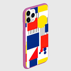 Чехол iPhone 11 Pro матовый Абстракция геометрические фигуры, цвет: 3D-фиолетовый — фото 2
