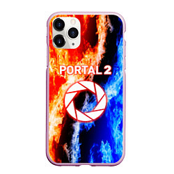 Чехол iPhone 11 Pro матовый Portal битва огней, цвет: 3D-розовый