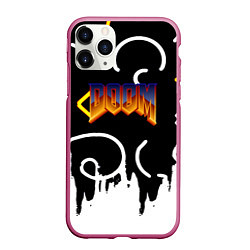 Чехол iPhone 11 Pro матовый Doom game pattern, цвет: 3D-малиновый