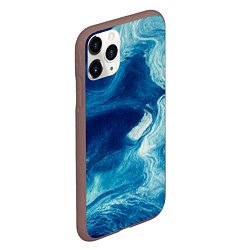 Чехол iPhone 11 Pro матовый Водные вихри - абстракция, цвет: 3D-коричневый — фото 2