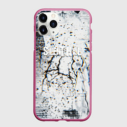 Чехол iPhone 11 Pro матовый Silenthill текстура глитч, цвет: 3D-малиновый