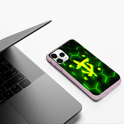 Чехол iPhone 11 Pro матовый Doom кислотная броня, цвет: 3D-розовый — фото 2