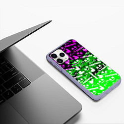 Чехол iPhone 11 Pro матовый Fortnite краски кислота, цвет: 3D-светло-сиреневый — фото 2