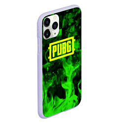 Чехол iPhone 11 Pro матовый PUBG green fire game, цвет: 3D-светло-сиреневый — фото 2