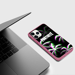 Чехол iPhone 11 Pro матовый Fortnite glitch tropix, цвет: 3D-малиновый — фото 2