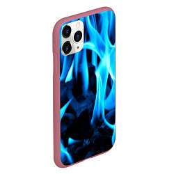 Чехол iPhone 11 Pro матовый Синий огонь текстура, цвет: 3D-малиновый — фото 2