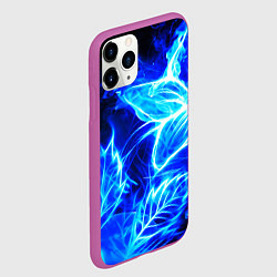 Чехол iPhone 11 Pro матовый Огненный синий цветок, цвет: 3D-фиолетовый — фото 2