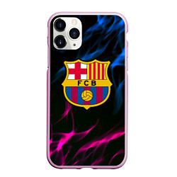 Чехол iPhone 11 Pro матовый Barcelona neon flame, цвет: 3D-розовый