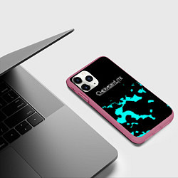 Чехол iPhone 11 Pro матовый Chernobylite камуфляж голубой, цвет: 3D-малиновый — фото 2