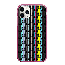 Чехол iPhone 11 Pro матовый Marshmello dj pattern line, цвет: 3D-малиновый